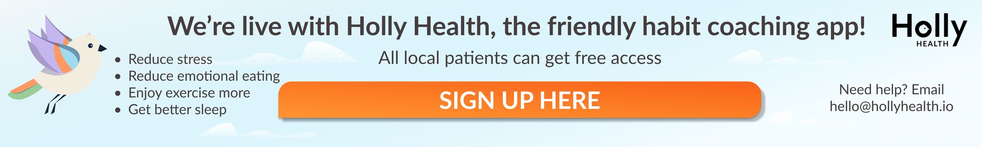 Sign up for the Holly Health app